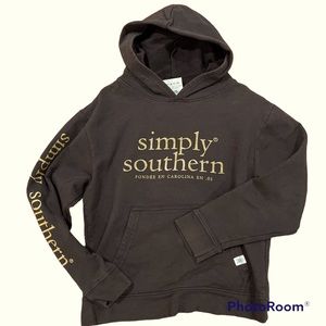 Simply southern dark chocolate pull over hoodie, Size-youth small